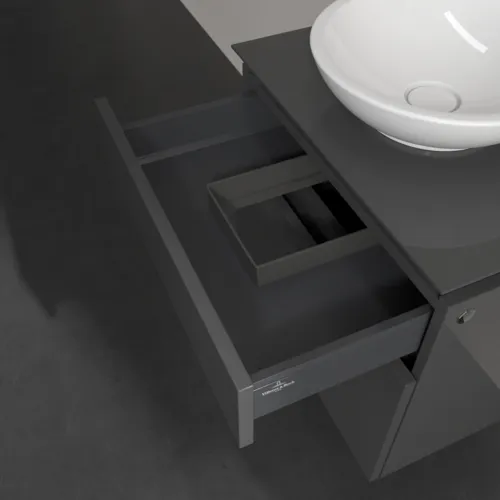 Bild von VILLEROY BOCH Legato Waschbeckenunterschrank, 2 Auszüge, 600 x 550 x 500 mm, Glossy Grey / Glossy Grey #B56800FP