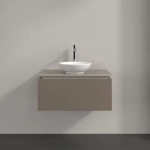 Bild von VILLEROY BOCH Legato Waschbeckenunterschrank, 1 Auszug, 800 x 380 x 500 mm, Truffle Grey / Truffle Grey #B56900VG