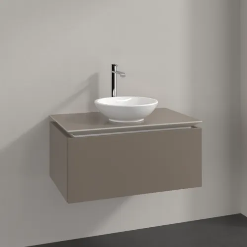 Bild von VILLEROY BOCH Legato Waschbeckenunterschrank, 1 Auszug, 800 x 380 x 500 mm, Truffle Grey / Truffle Grey #B56900VG