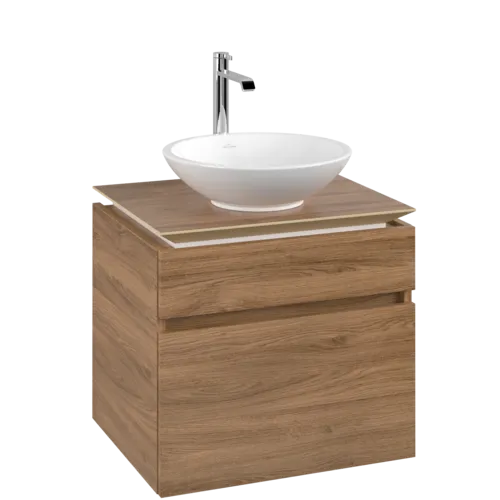 Bild von VILLEROY BOCH Legato Waschbeckenunterschrank, 2 Auszüge, 600 x 550 x 500 mm, Kansas Oak / Kansas Oak #B56800RH