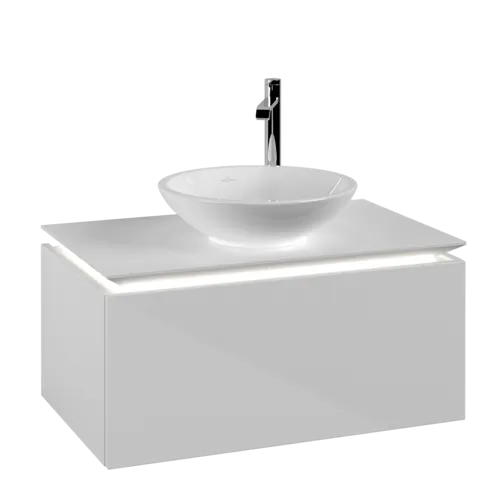 Bild von VILLEROY BOCH Legato Waschbeckenunterschrank, mit Beleuchtung, 1 Auszug, 800 x 380 x 500 mm, Glossy White / Glossy White #B569L0DH