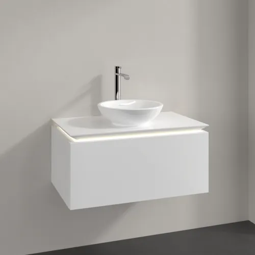Bild von VILLEROY BOCH Legato Waschbeckenunterschrank, mit Beleuchtung, 1 Auszug, 800 x 380 x 500 mm, Glossy White / Glossy White #B569L0DH