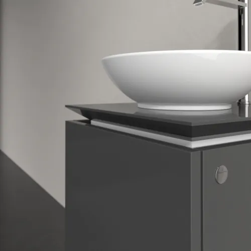 Bild von VILLEROY BOCH Legato Waschbeckenunterschrank, 1 Auszug, 450 x 380 x 500 mm, Glossy Grey / Glossy Grey #B56500FP