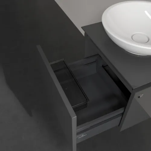 Bild von VILLEROY BOCH Legato Waschbeckenunterschrank, 1 Auszug, 450 x 380 x 500 mm, Glossy Grey / Glossy Grey #B56500FP