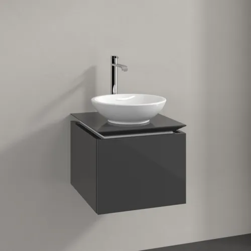 Bild von VILLEROY BOCH Legato Waschbeckenunterschrank, 1 Auszug, 450 x 380 x 500 mm, Glossy Grey / Glossy Grey #B56500FP