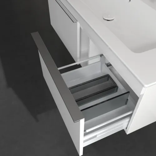 Picture of VILLEROY BOCH Venticello Vanity unit, 2 pull-out compartments, 1153 x 420 x 502 mm, Glossy White / Glossy White #A93801DH