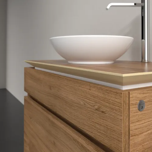Bild von VILLEROY BOCH Legato Waschbeckenunterschrank, mit Beleuchtung, 2 Auszüge, 800 x 550 x 500 mm, Kansas Oak / Kansas Oak #B570L0RH