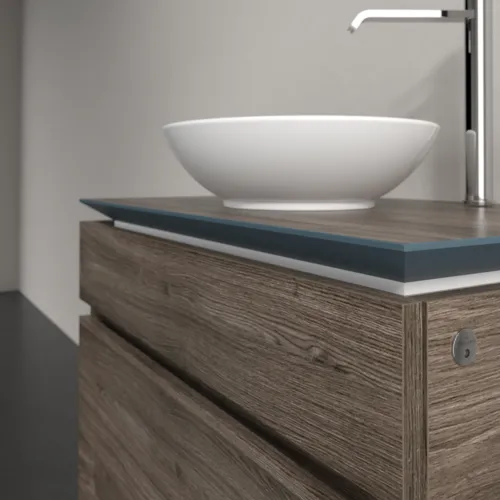 Bild von VILLEROY BOCH Legato Waschbeckenunterschrank, mit Beleuchtung, 2 Auszüge, 800 x 550 x 500 mm, Stone Oak / Stone Oak #B570L0RK