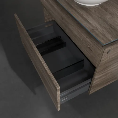 Bild von VILLEROY BOCH Legato Waschbeckenunterschrank, mit Beleuchtung, 2 Auszüge, 800 x 550 x 500 mm, Stone Oak / Stone Oak #B570L0RK