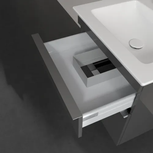 Picture of VILLEROY BOCH Venticello Vanity unit, 2 pull-out compartments, 553 x 590 x 502 mm, Glossy Grey / Glossy Grey #A92301FP