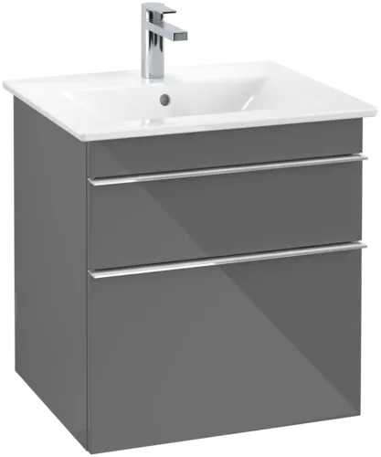 Bild von VILLEROY BOCH Venticello Waschbeckenunterschrank, 2 Auszüge, 553 x 590 x 502 mm, Glossy Grey / Glossy Grey #A92301FP
