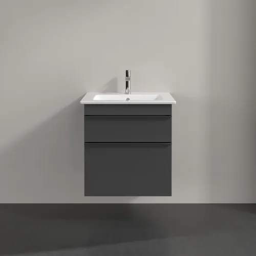 Picture of VILLEROY BOCH Venticello Vanity unit, 2 pull-out compartments, 553 x 590 x 502 mm, Glossy Grey / Glossy Grey #A92301FP