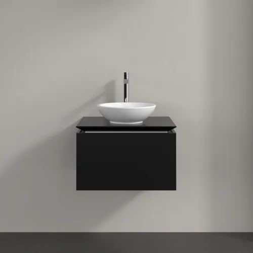 Bild von VILLEROY BOCH Legato Waschbeckenunterschrank, 1 Auszug, 600 x 380 x 500 mm, Black Matt Lacquer / Black Matt Lacquer #B56700PD