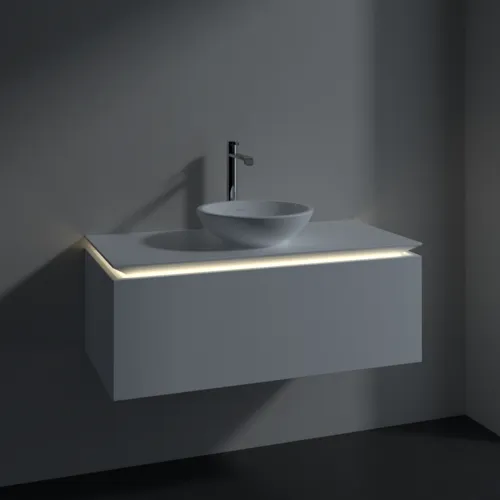 Bild von VILLEROY BOCH Legato Waschbeckenunterschrank, mit Beleuchtung, 1 Auszug, 1000 x 380 x 500 mm, White Matt / White Matt #B571L0MS