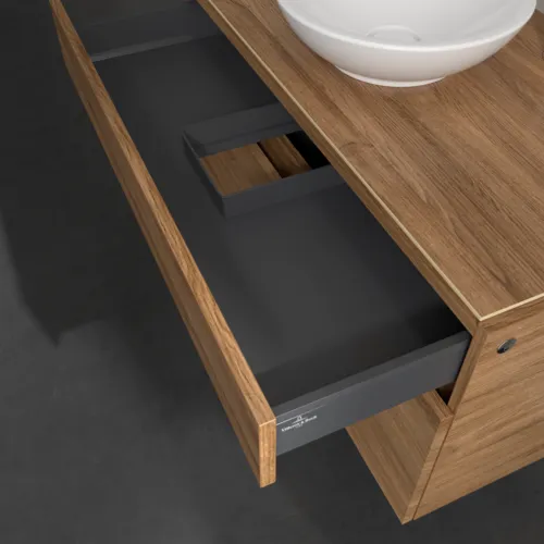 Bild von VILLEROY BOCH Legato Waschbeckenunterschrank, mit Beleuchtung, 2 Auszüge, 1000 x 550 x 500 mm, Kansas Oak / Kansas Oak #B572L0RH