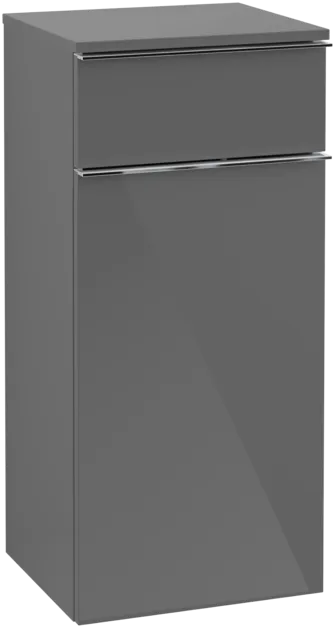 Bild von VILLEROY BOCH Venticello Seitenschrank, 1 Tür, 1 Schublade, 404 x 866 x 372 mm, Glossy Grey / Glossy Grey #A95001FP