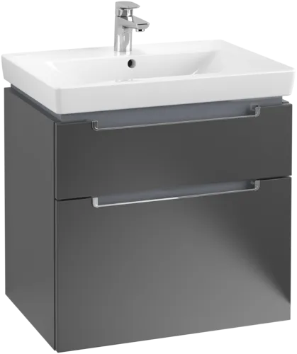 Bild von VILLEROY BOCH Subway 2.0 Waschbeckenunterschrank, 2 Auszüge, 637 x 590 x 454 mm, Black Matt Lacquer #A91010PD