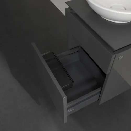 Bild von VILLEROY BOCH Legato Waschbeckenunterschrank, 2 Auszüge, 450 x 550 x 500 mm, Glossy Grey / Glossy Grey #B56600FP