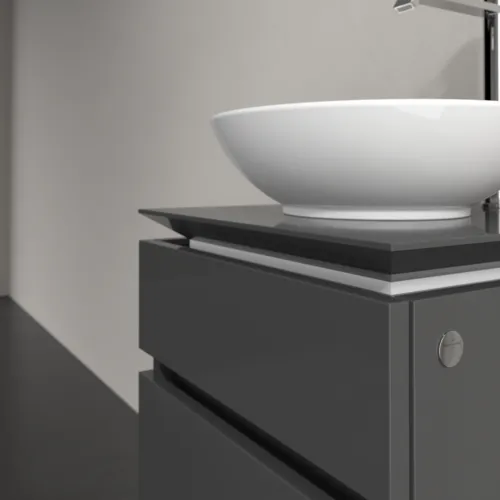 Bild von VILLEROY BOCH Legato Waschbeckenunterschrank, 2 Auszüge, 450 x 550 x 500 mm, Glossy Grey / Glossy Grey #B56600FP