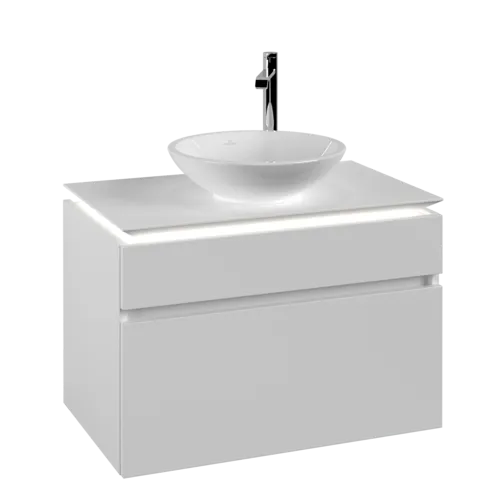 Bild von VILLEROY BOCH Legato Waschbeckenunterschrank, mit Beleuchtung, 2 Auszüge, 800 x 550 x 500 mm, White Matt / White Matt #B570L0MS
