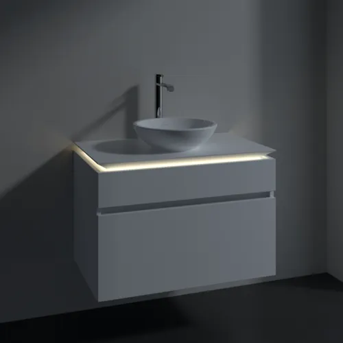 Bild von VILLEROY BOCH Legato Waschbeckenunterschrank, mit Beleuchtung, 2 Auszüge, 800 x 550 x 500 mm, White Matt / White Matt #B570L0MS