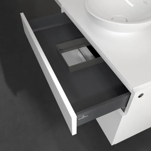 Bild von VILLEROY BOCH Legato Waschbeckenunterschrank, mit Beleuchtung, 2 Auszüge, 800 x 550 x 500 mm, White Matt / White Matt #B570L0MS