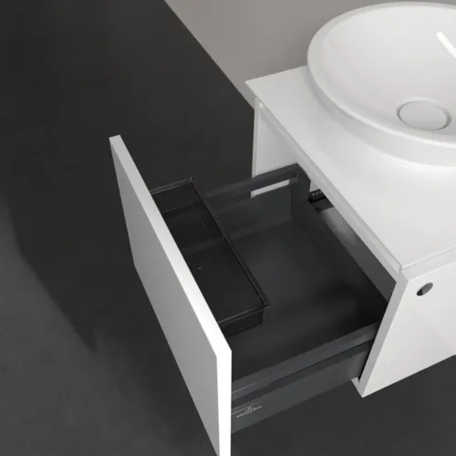 Bild von VILLEROY BOCH Legato Waschbeckenunterschrank, 1 Auszug, 450 x 380 x 500 mm, Glossy White / Glossy White #B56500DH