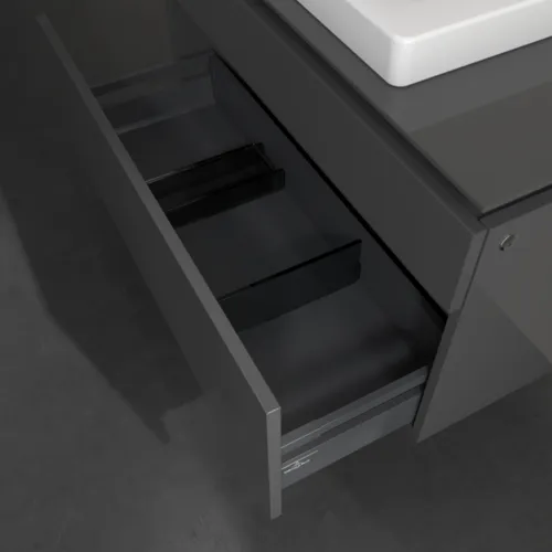 Bild von VILLEROY BOCH Legato Waschbeckenunterschrank, mit Beleuchtung, 2 Auszüge, 1000 x 550 x 500 mm, Glossy Grey / Glossy Grey #B681L0FP