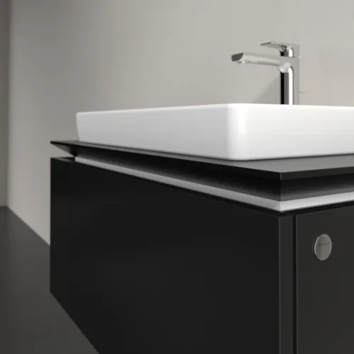 Obrázek VILLEROY BOCH Legato toaletní skříňka, 1 zásuvka, 800 x 380 x 500 mm, černý matný lak / černý matný lak #B67800PD