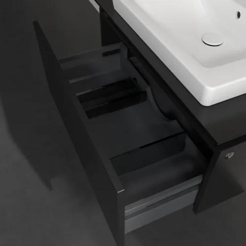 Obrázek VILLEROY BOCH Legato toaletní skříňka, 1 zásuvka, 800 x 380 x 500 mm, černý matný lak / černý matný lak #B67800PD