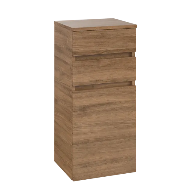 Bild von VILLEROY BOCH Legato Seitenschrank, 1 Tür, 2 Schubladen, 400 x 870 x 350 mm, Kansas Oak / Kansas Oak #B72800RH