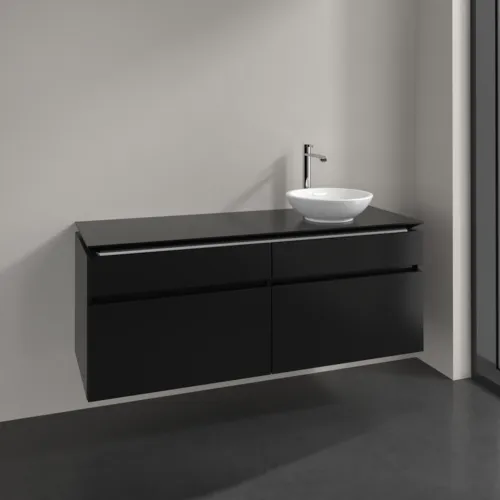 Bild von VILLEROY BOCH Legato Waschbeckenunterschrank, 4 Auszüge, 1400 x 550 x 500 mm, Black Matt Lacquer / Black Matt Lacquer #B59000PD