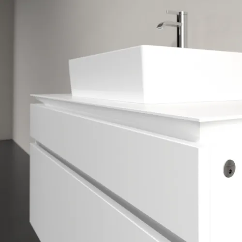 Bild von VILLEROY BOCH Legato Waschbeckenunterschrank, mit Beleuchtung, 2 Auszüge, 1000 x 550 x 500 mm, White Matt / White Matt #B604L0MS