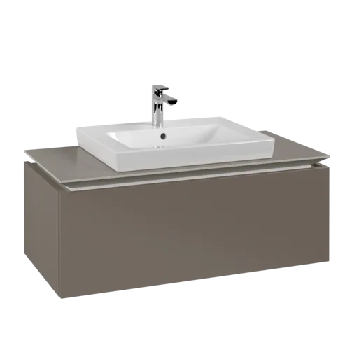 Bild von VILLEROY BOCH Legato Waschbeckenunterschrank, 1 Auszug, 1000 x 380 x 500 mm, Truffle Grey / Truffle Grey #B68000VG
