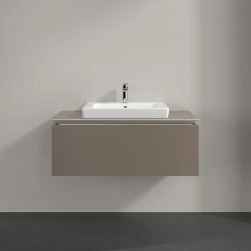 Bild von VILLEROY BOCH Legato Waschbeckenunterschrank, 1 Auszug, 1000 x 380 x 500 mm, Truffle Grey / Truffle Grey #B68000VG