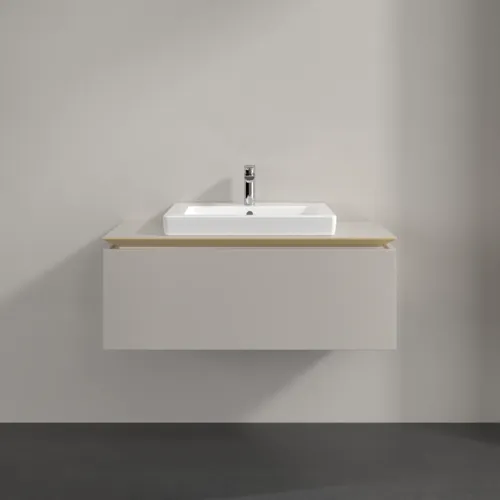 Bild von VILLEROY BOCH Legato Waschbeckenunterschrank, 1 Auszug, 1000 x 380 x 500 mm, Soft Grey / Soft Grey #B68000VK