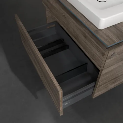 Bild von VILLEROY BOCH Legato Waschbeckenunterschrank, 2 Auszüge, 800 x 550 x 500 mm, Stone Oak / Stone Oak #B67900RK