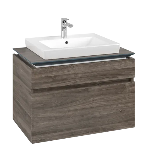 Bild von VILLEROY BOCH Legato Waschbeckenunterschrank, 2 Auszüge, 800 x 550 x 500 mm, Stone Oak / Stone Oak #B67900RK
