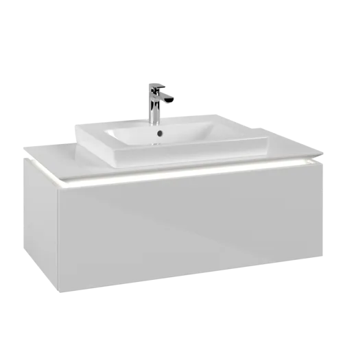 Bild von VILLEROY BOCH Legato Waschbeckenunterschrank, mit Beleuchtung, 1 Auszug, 1000 x 380 x 500 mm, Glossy White / Glossy White #B680L0DH