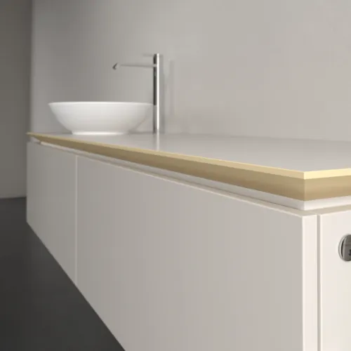 Bild von VILLEROY BOCH Legato Waschbeckenunterschrank, mit Beleuchtung, 2 Auszüge, 1600 x 380 x 500 mm, Soft Grey / Soft Grey #B595L0VK
