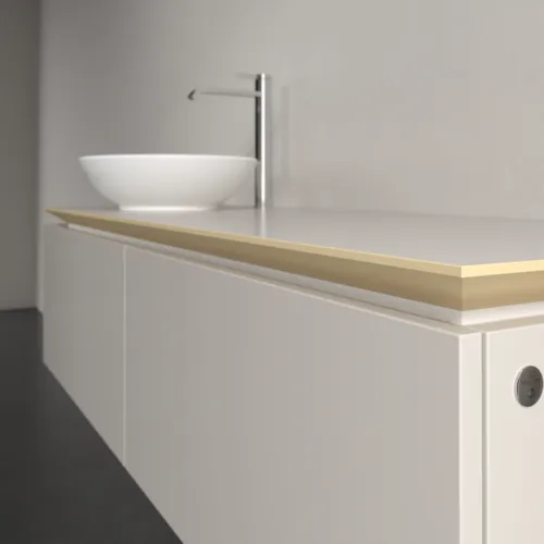 Bild von VILLEROY BOCH Legato Waschbeckenunterschrank, mit Beleuchtung, 2 Auszüge, 1400 x 380 x 500 mm, Soft Grey / Soft Grey #B587L0VK