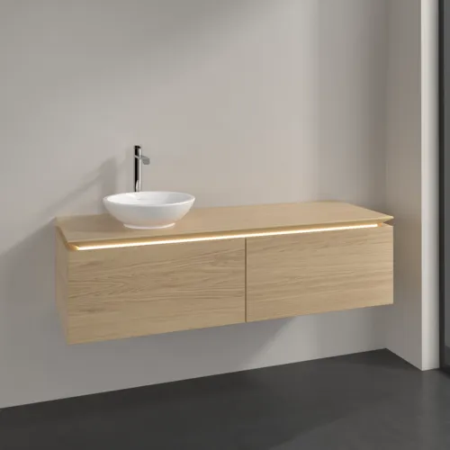 Bild von VILLEROY BOCH Legato Waschbeckenunterschrank, mit Beleuchtung, 2 Auszüge, 1400 x 380 x 500 mm, Nordic Oak / Nordic Oak #B587L0VJ