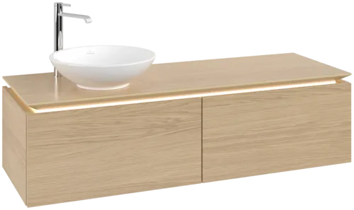 Bild von VILLEROY BOCH Legato Waschbeckenunterschrank, mit Beleuchtung, 2 Auszüge, 1400 x 380 x 500 mm, Nordic Oak / Nordic Oak #B587L0VJ