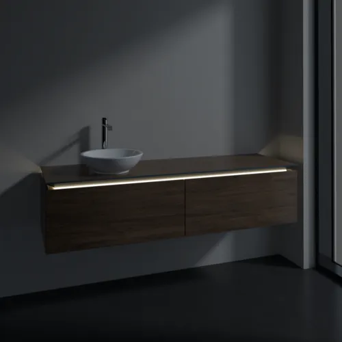 Bild von VILLEROY BOCH Legato Waschbeckenunterschrank, mit Beleuchtung, 2 Auszüge, 1600 x 380 x 500 mm, Arizona Oak / Arizona Oak #B595L0VH