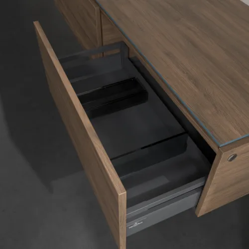Bild von VILLEROY BOCH Legato Waschbeckenunterschrank, mit Beleuchtung, 2 Auszüge, 1600 x 380 x 500 mm, Arizona Oak / Arizona Oak #B595L0VH
