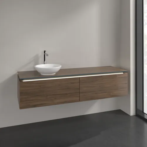 Bild von VILLEROY BOCH Legato Waschbeckenunterschrank, mit Beleuchtung, 2 Auszüge, 1600 x 380 x 500 mm, Arizona Oak / Arizona Oak #B595L0VH
