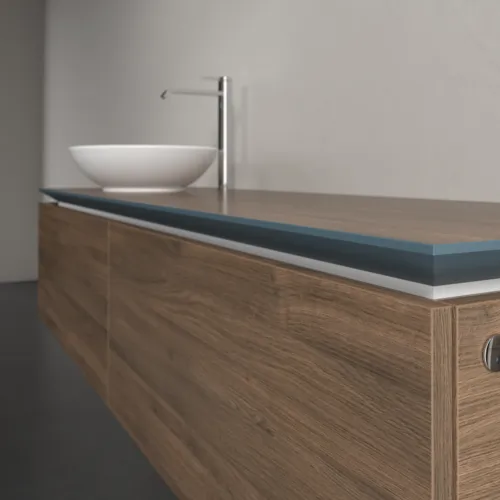 Bild von VILLEROY BOCH Legato Waschbeckenunterschrank, mit Beleuchtung, 2 Auszüge, 1600 x 380 x 500 mm, Arizona Oak / Arizona Oak #B595L0VH