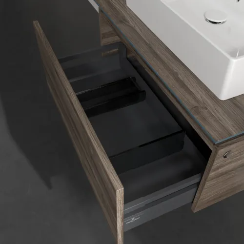 Bild von VILLEROY BOCH Legato Waschbeckenunterschrank, 1 Auszug, 800 x 380 x 500 mm, Stone Oak / Stone Oak #B60100RK