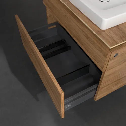 Bild von VILLEROY BOCH Legato Waschbeckenunterschrank, 2 Auszüge, 800 x 550 x 500 mm, Kansas Oak / Kansas Oak #B67900RH