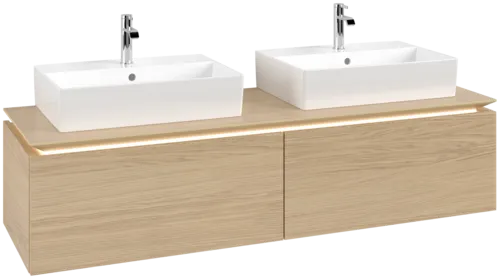 Bild von VILLEROY BOCH Legato Waschbeckenunterschrank, mit Beleuchtung, 2 Auszüge, 1600 x 380 x 500 mm, Nordic Oak / Nordic Oak #B676L0VJ